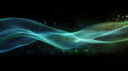 Poster - A tapestry of glowing neon colors weaves through a dark void, creating swirling patterns of light that evoke an otherworldly atmosphere of beauty and intrigue