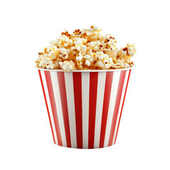 Aufkleber - A red and white striped bucket is overflowing with a delicious pile of freshly buttered popcorn.