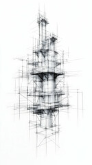 Wall Mural - Industrial Structure Sketch, Design Concept