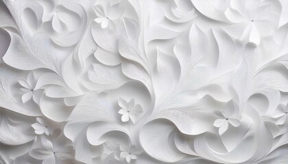 Poster - abstract white flower background texture.