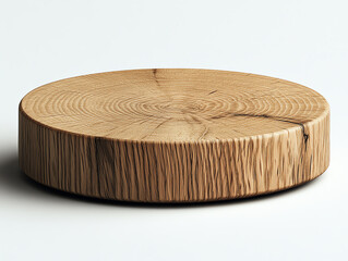 smooth, polished, oval shaped wooden stand with natural finish, perfect for display