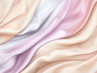 Poster - Soft Flowing Fabric Texture in Pastel Shades for Elegant Background or Textile Design