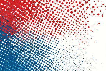 Poster - Dotted halftone design in vibrant red and blue shades for modern art concepts