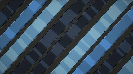 Poster - Abstract pattern of diagonal blue and black stripes creating a modern design aesthetic