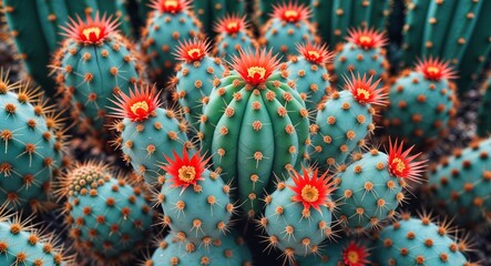 Cactus spines arranged in radial symmetry