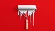 © NanzXy - A paint roller dripping white paint signifies a space in transformation, embodying the essence of being under construction.