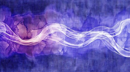 Aufkleber - Abstract wave patterns in shades of purple and blue create a serene and calming background