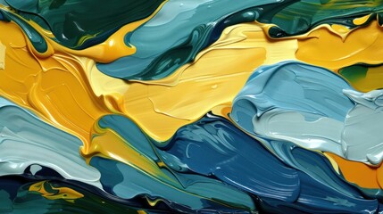 Poster - Vibrant abstract painting with swirling colors showcasing texture and movement in art