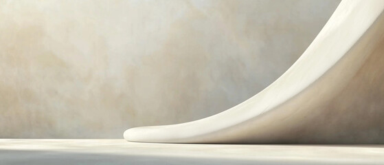 Poster - Minimalist abstract design with soft curves and neutral tones, evoking calm and simplicity