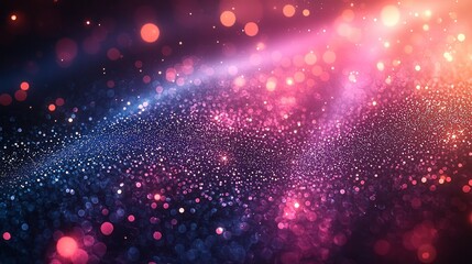 Aufkleber - Amidst a cosmic backdrop, luminous particles swirl and shimmer, crafting a mesmerizing display of colors and light. This enchanting scene evokes a sense of wonder and imagination