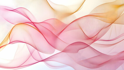 Poster - Abstract background with pink and gold wavy lines,