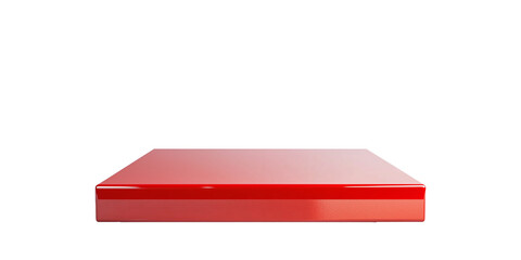 Poster - Red wooden base display isolated on transparency background, perfect for showcasing products