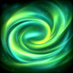 Wall Mural - Green cosmic swirl, nebula background