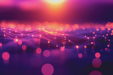 A beautiful Abstract digital technology background with colorful network connection lines.