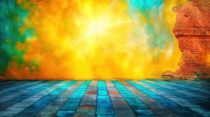 Poster - Vibrant abstract background with colorful textures and light effects, ideal for creative design use