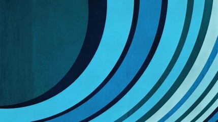 Poster - Abstract design featuring layered blue curves creating a sense of depth and movement