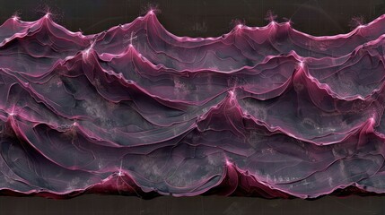 Aufkleber - Abstract waves of pink and purple flowing textures creating a surreal landscape illusion