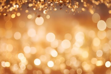 Poster - Golden confetti falling on a blurred background creating a festive and celebratory atmosphere, perfect for special occasions