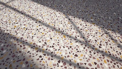 Wall Mural - high-resolution terrazzo floor texture with multicolored chips, modern design aesthetic, photorealis