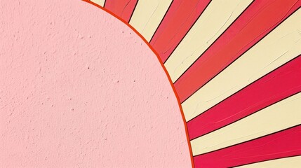 Poster - Abstract colorful mural featuring vibrant sun rays on a textured wall in an urban setting