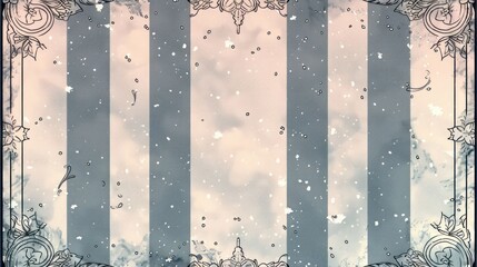 Poster - Vintage decorative background with ornate borders and soft pastel colors, ideal for invitations