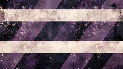 Poster - Abstract design featuring diagonal stripes in shades of purple and cream with a textured background