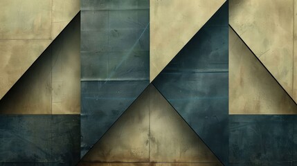 Aufkleber - abstract geometric patterns with layered textures and muted colors creating a modern aesthetic