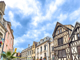 Wall Mural - Cultural Heritage Explored: Discovering Auxerre's Timeless Street Scenes