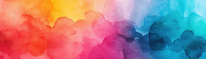 Poster - A vibrant abstract watercolor background with blended colors and smooth textures.
