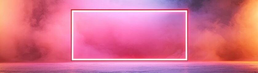 Poster - a vibrant backdrop illuminated with colorful smoke and light effects.
