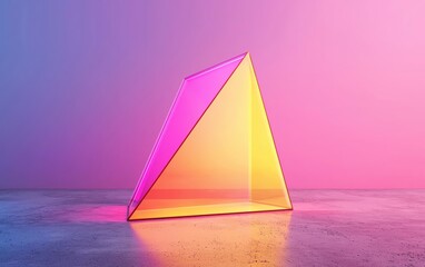 Poster - A vibrant geometric shape with luminous colors against a gradient background.