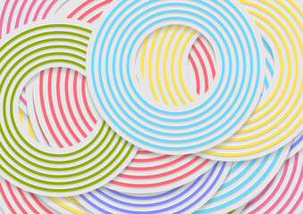 Aufkleber - Colorful paper circles concept abstract geometric background. Vector modern design