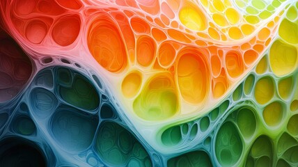 Poster - Abstract colorful organic shapes with vibrant hues and textured surfaces.