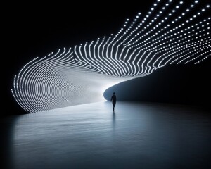 Poster - Digital Futurism in Public Spaces Multisensory LED Tunnel Installation for Immersive Urban Experiences - Awe-Inspiring Visions and Cutting-Edge Event Design