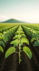 Poster - Sustainable AgriTech Vision Data-Enhanced Smart Farm Row Crops with Rich Soil - Future of Precision Agriculture and Eco-Friendly Farming in Rural Landscapes