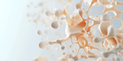 Aufkleber - Futuristic Bioengineering Art Soft Organic Polymer Forms in Fractal Space Visualizing Synthetic DNA for Tech Innovation and Marketing in Biotechnology