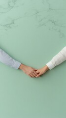 Aufkleber - Minimalist Business Detente Hands Clasped on Marble Surface - Modern Partnership Visual for Corporate Trust Content and Professional Relationship Building