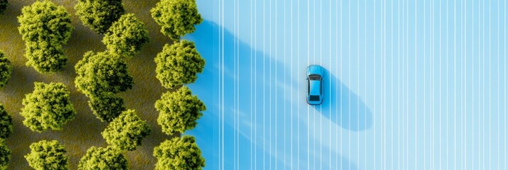 Poster - Aerial Solar Harmony Sleek Panels and Verdant Trees Highlight Renewable Energy Precision for Modern Urban Development and Sustainable Innovation