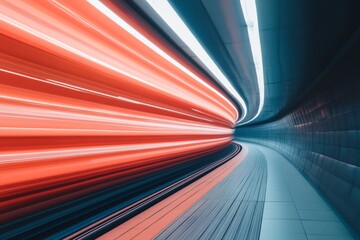 Aufkleber - Fast-Track Corridor Imagery Dynamic Light Streaks on Modern Tiles - Healthcare Facility Concept and Rapid Mobilization for Urban Design Visionaries