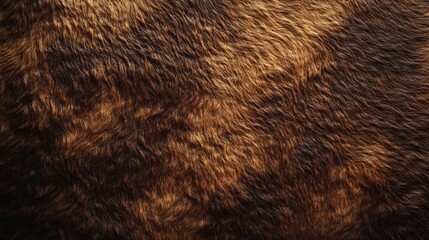 A vector illustration of a coarse bison hide texture with thick, dark brown fur.