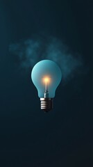 Leinwandbilder - Glowing Lightbulb on Dark Background Futuristic Tech Visualization in Digital Marketing - Innovative Business Concept for Creative Industries and Breakthrough Ideas
