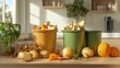 © muhammad - Kitchen compost bins, fruit, vegetable peels. Sustainable home