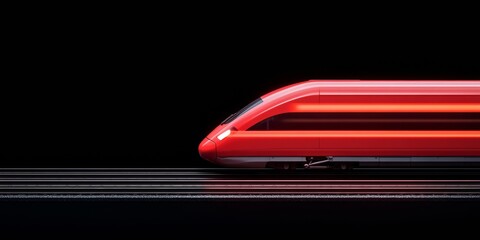 Aufkleber - Sleek High-Speed Train in Motion Metallic Red Finish on Modern Rails - Promoting Efficient Urban Transit and Connectivity with Dynamic Design for Commuters and Business Travel