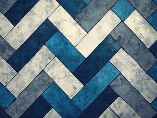 Wall Mural - Blue and Gray Tile Pattern