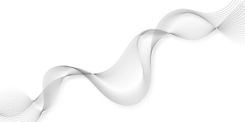 Leinwandbilder - Abstract grey, white smooth element swoosh speed wave modern stream background. Wave with lines created using blend tool. Abstract frequency sound wave lines and twisted curve lines background.	