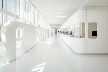 Aufkleber - Sleek Minimalist Laboratory Workstation Cutting-Edge Medical Facility with High-Tech Graph Displays - Innovative Research Environment for Future Healthcare Solutions