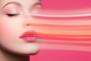 Aufkleber - Dynamic Lip Motion Blur with Gradient Lipstick Vibrant Textured Artistry for Beauty Marketing and Visual Innovation in Modern Cosmetic Campaigns