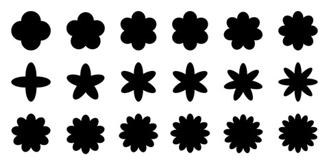 Wall Mural - simple abstract floral elements - floral tag collection - isolated design figures