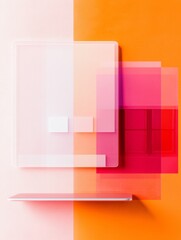 Poster - Abstract Growth-Inspired Wall Art Gradient Acrylic Panels on Textured Canvas - Dynamic Visual for Contemporary Office Aesthetics and Trendy Business Branding