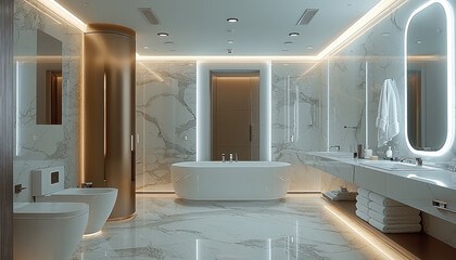 Poster - An interior design of a luxury hotel bathroom.